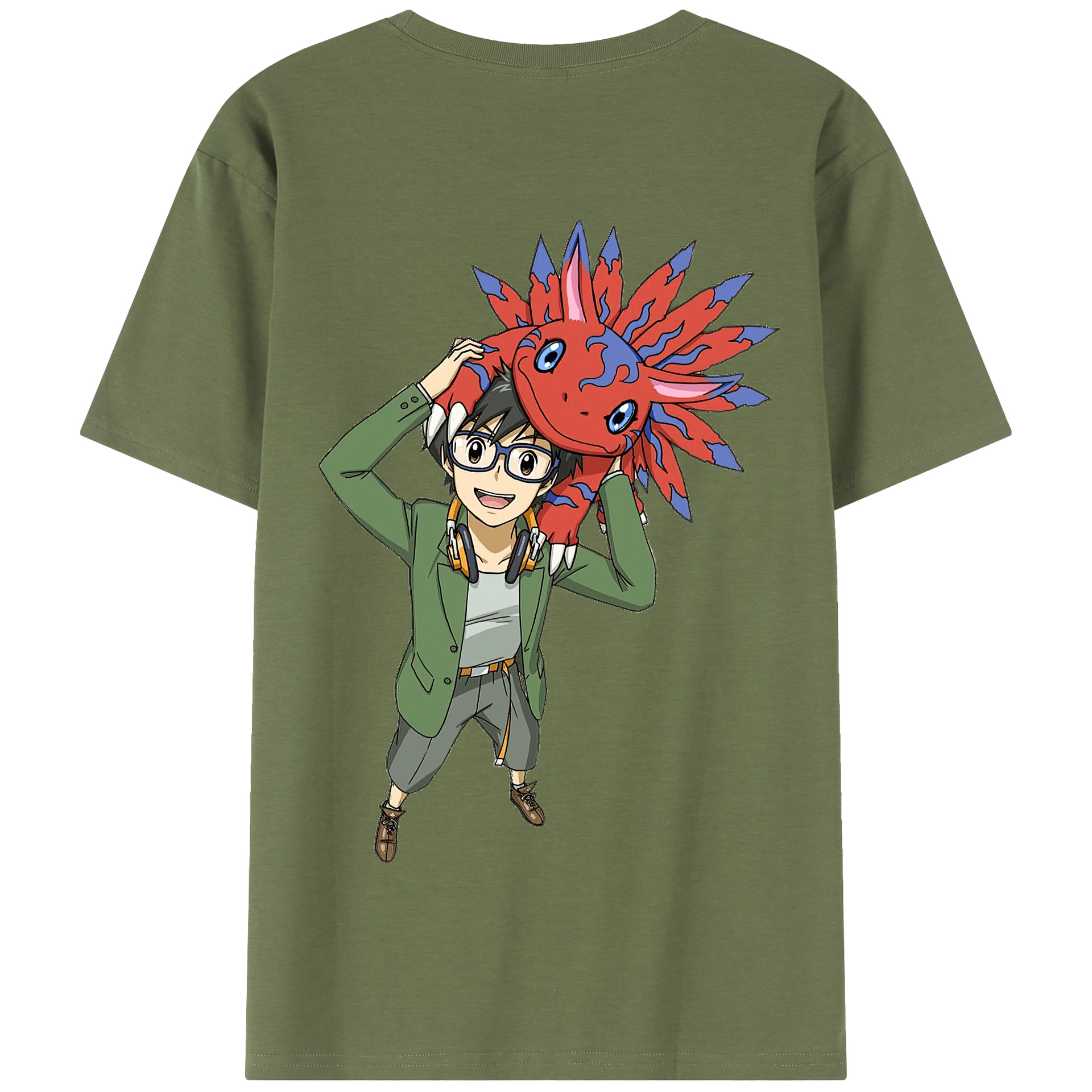 （画像用） Digimon デジタルモンスター/デジモン 綿100％半袖Tシャツ（背面プリント）